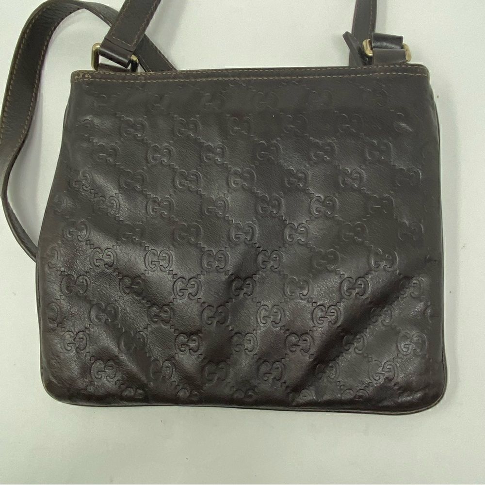 Gucci Dark Brown Guccissima Leather Crossbody Bag - Picture 6 of 11